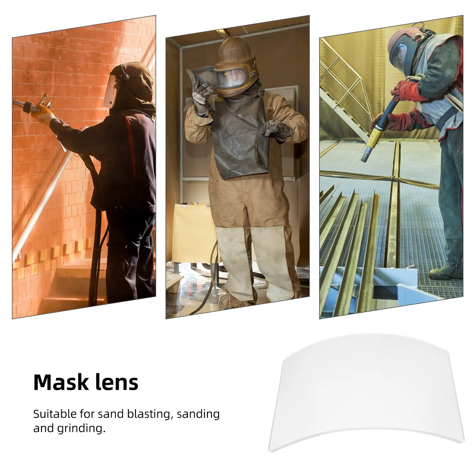 Sandblasting Hood Lens Clear Protective Shield For Welding Grinding Replacement Face Shell Sandblast Protective Gear