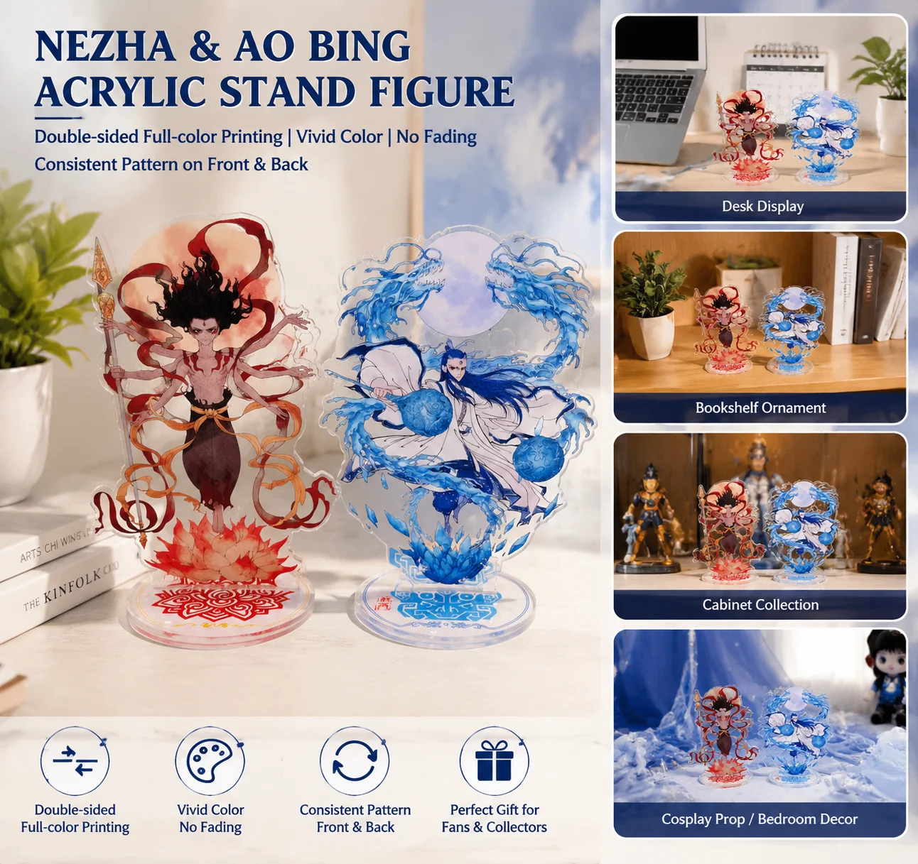 Nezha: Birth of the Demon Child Acrylic Stand - Cute Anime Figure Display, Collectible Decor for Desk, Home, Office