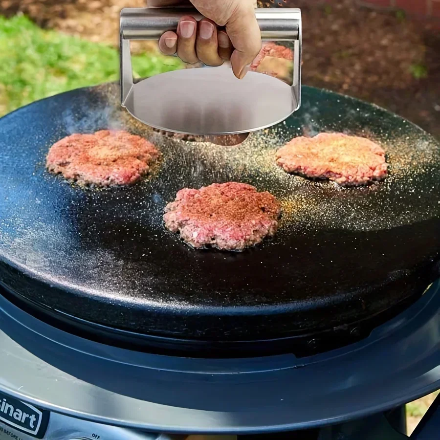 1PC Stainless Steel Hamburger Meat Press Non-Stick Meat Burger Press Circular Square Burger Kitchen Tool Meat Press Accessories