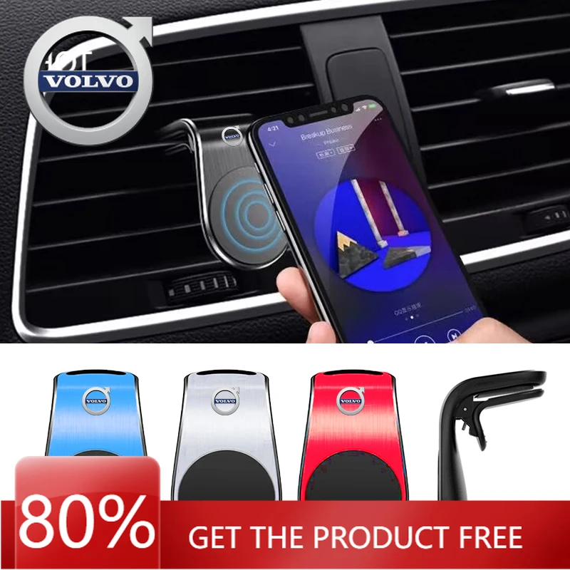 

Новые магнитные держатели для телефона Emblems 2026 для Volvo: крепление на воздуховод, магнитное крепление для GPS-смартфона для Volvo XC90, S60, S80, XC
