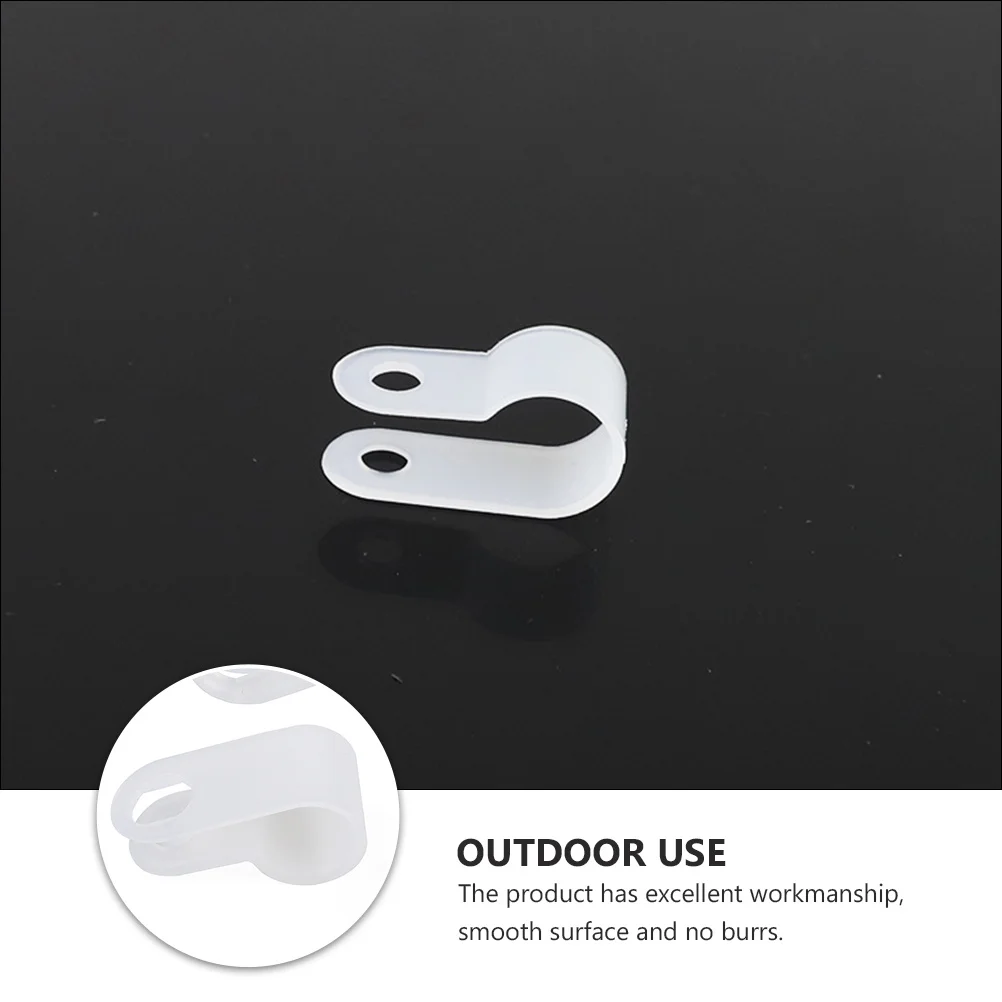 

100pcs R-Type Wire Clip Bundle Organizer High-Quality Durable Waterproof Plastic Cable Ties For Home Office Garage Use