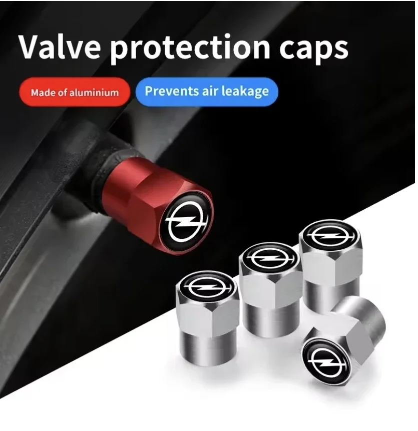 Bouchons de Valve de pneu de roue de voiture, 4 pièces, accessoires de rénovation compatibles Opel Astra j Insignia Astra Corsa Zafira Mokka Vivaro Meriva GT