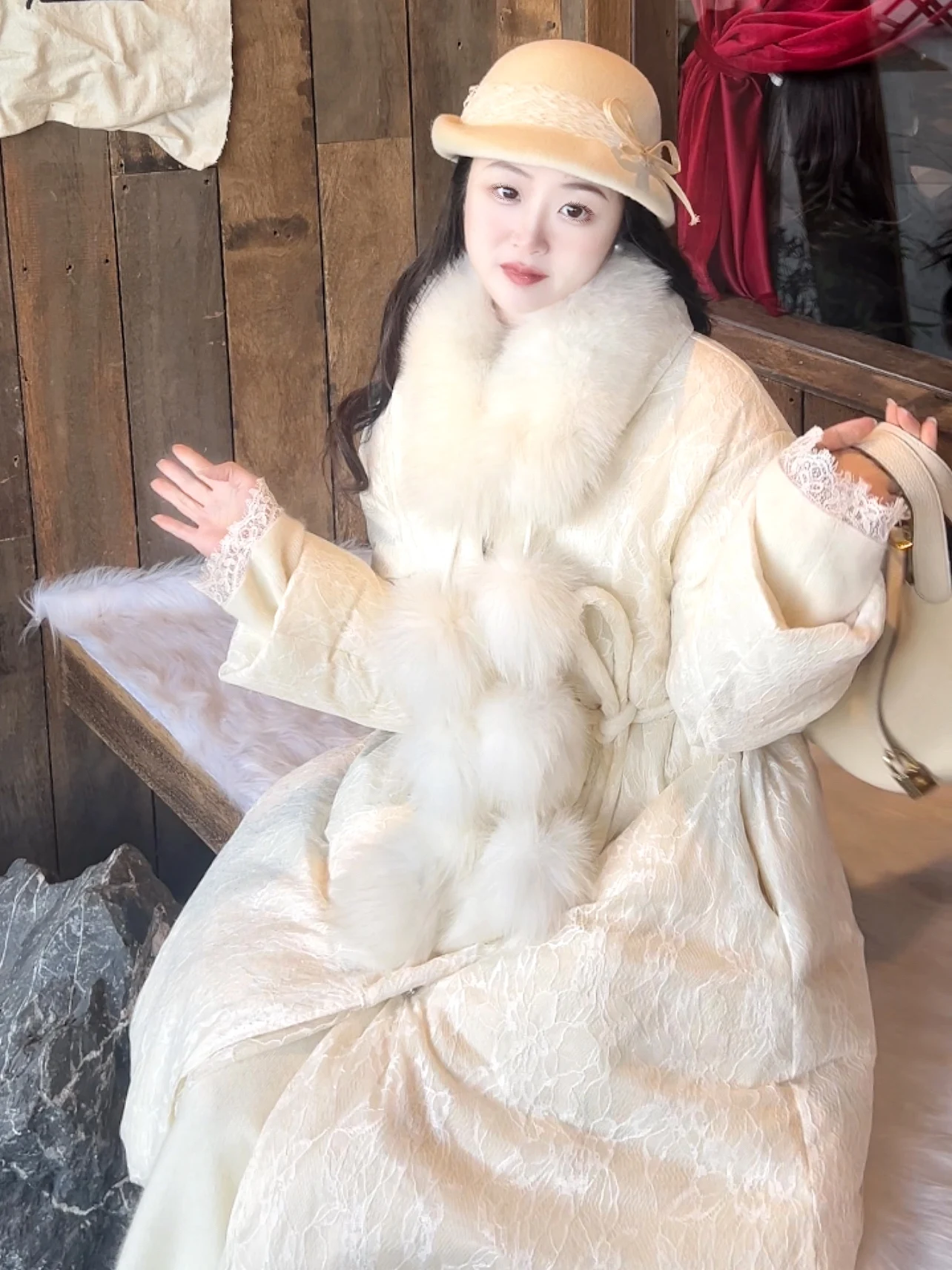 

Белое стеганое пальто с цветочным узором, теплое, утепленное, женское, модное, во французском стиле, с длинными рукавами, на пуху