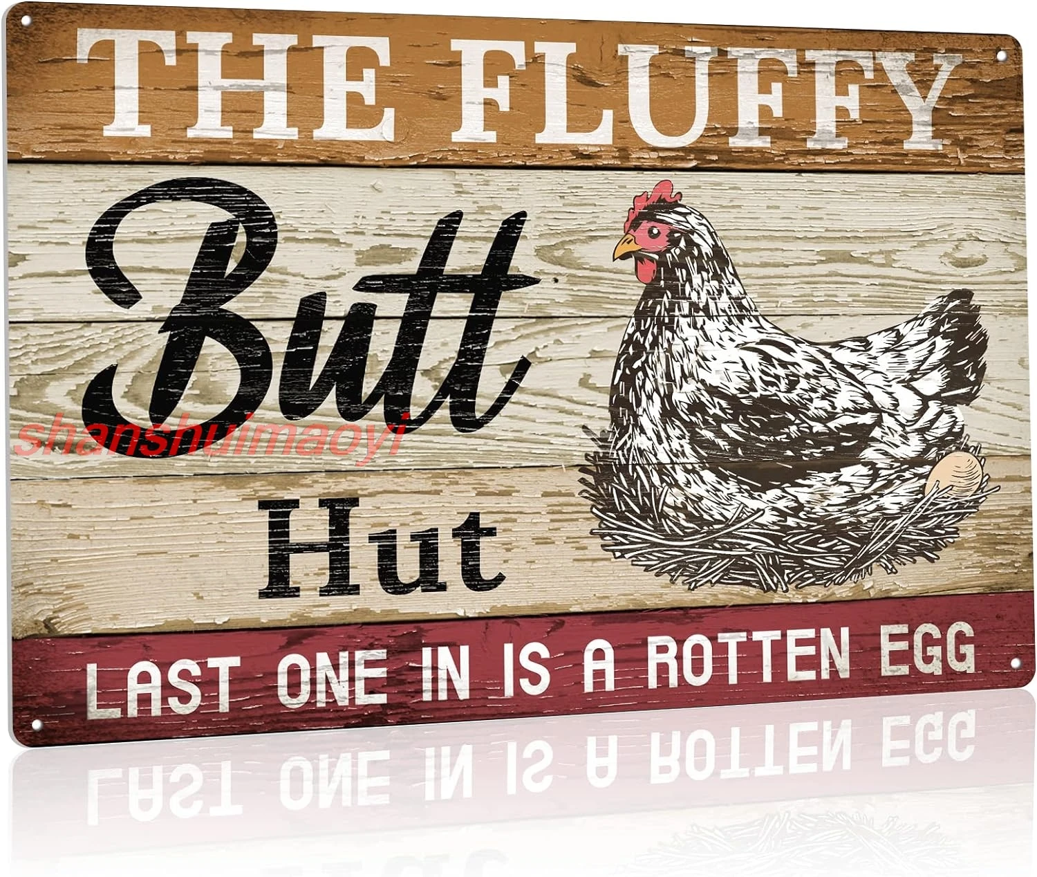 shan Coop Signs, Funny Farm Metal Decor Plaque, Aluminum Sign Suitable for Kitchen, Indoor, Outdoor, Barn, Metal Sign Dim 1pc