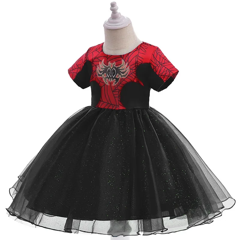 أنيمي جوين ستايسي العنكبوت زي الاطفال فتاة لطيف فستان قصير الأكمام مع كيب عباءة هالوين كرنفال ملابس للحفلات للأطفال