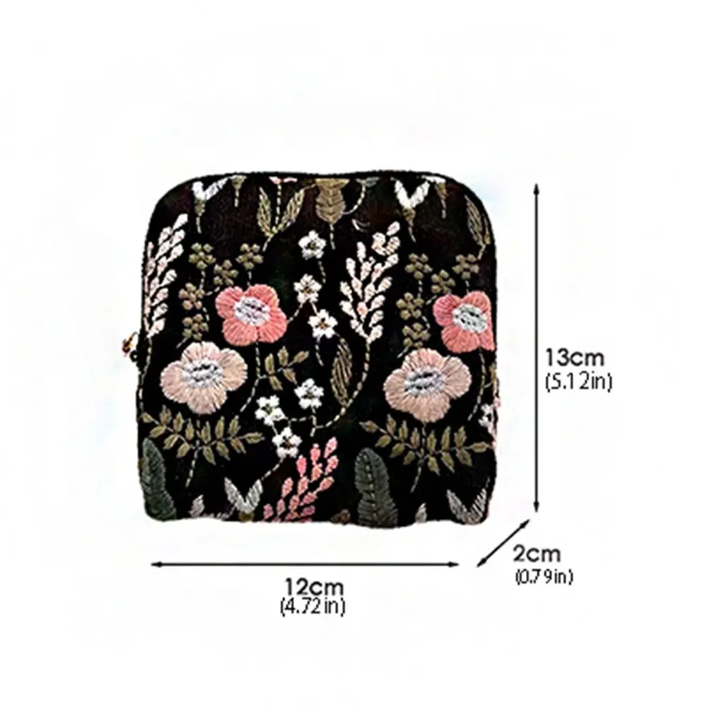 Multi-Layered Embroidered Jewelry Storage Bag Cotton Linen Ethnic Style Bracelet Display Pouch Soft Embroidery