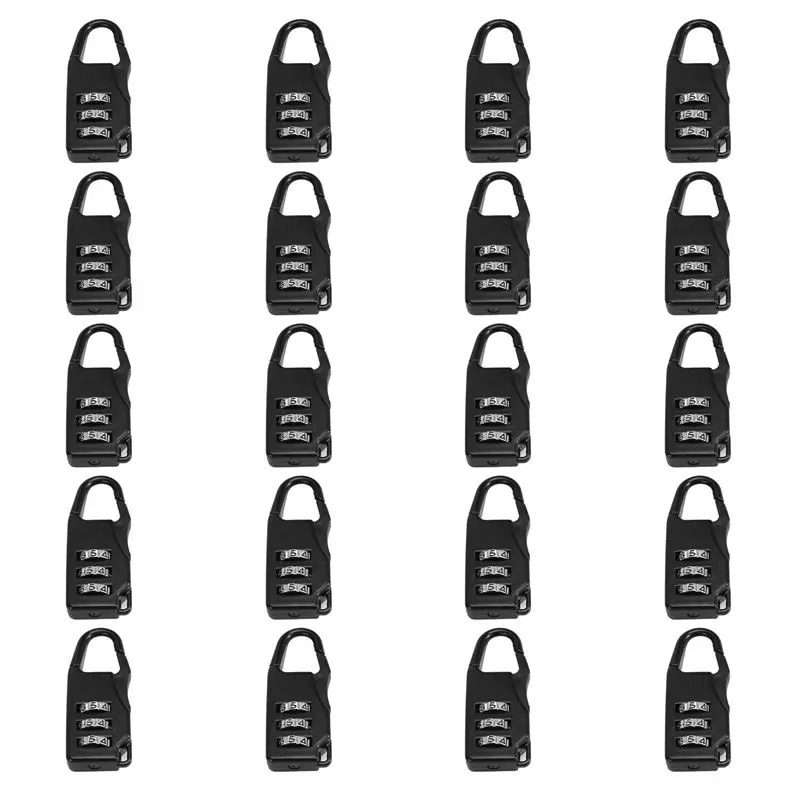 Easy Use 20PCS Alloy Safe Combination Code Number Lock Padlock For Bag Suitcase Luggage Zipper Backpack Handbag Lock