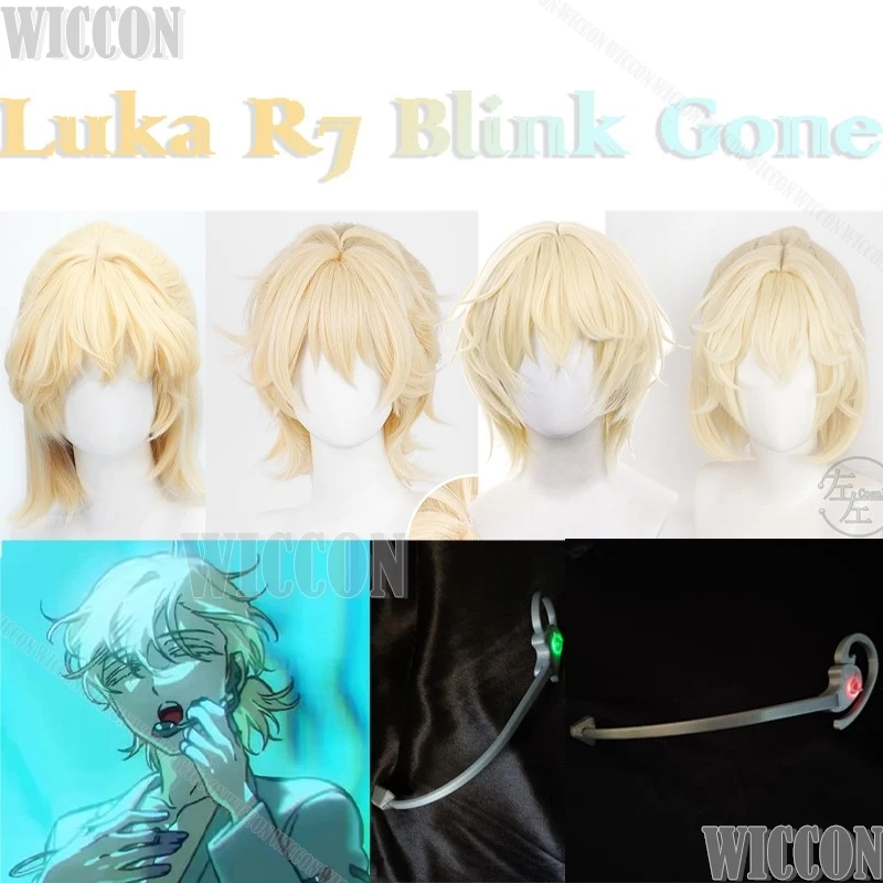 Luka Luca Anime Alien Stage R7 Blink Gone Cosplay Prop Various styles Wigs Green/Red Light Headwear Earphone Men Cos Customized