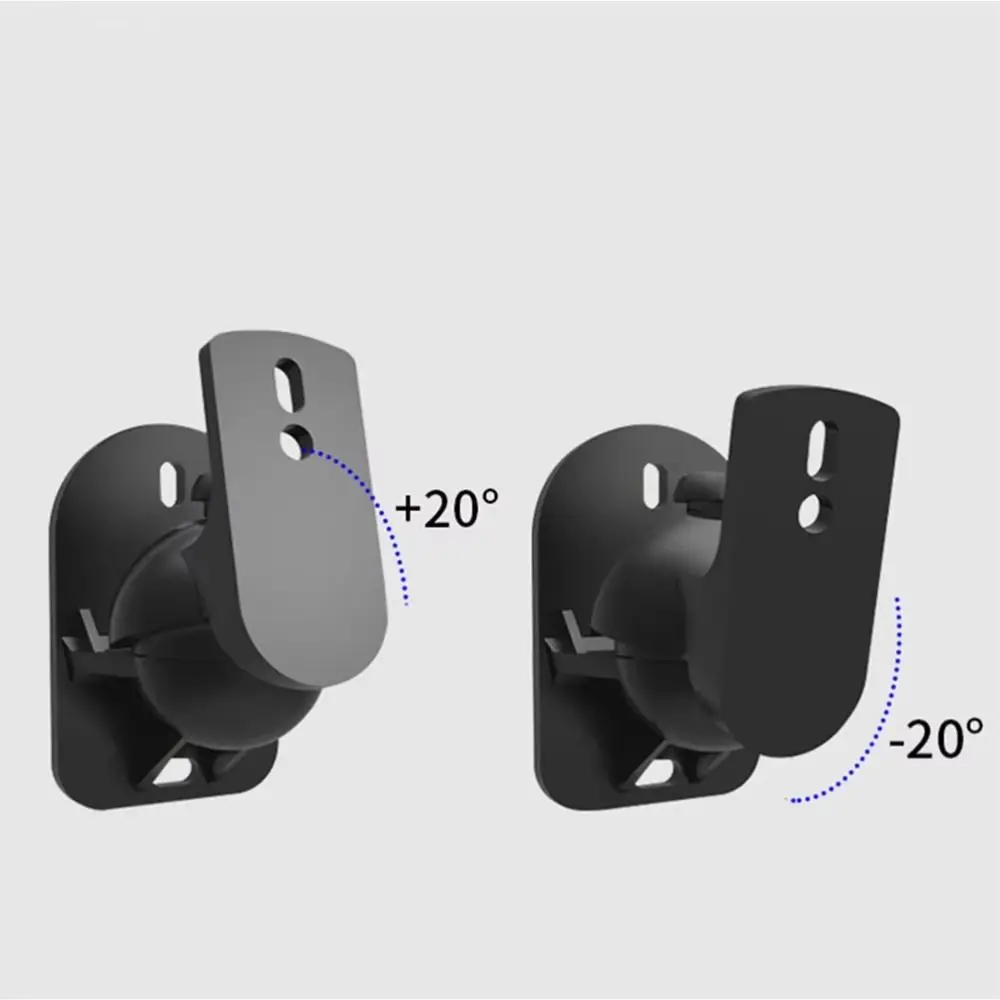 2Pcs Adjustable Swivel Tilt Wall Mount Speaker Bracket Plastic Black Speaker Wall Mount Holder Easy Installation 5kg Capacity