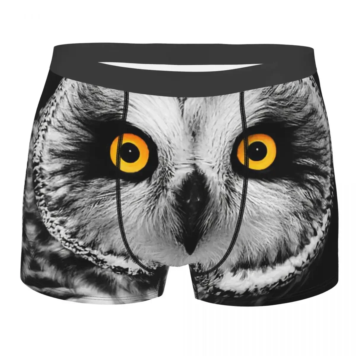 Трусы с короткими ушками и совой, дышащие трусы, мужское нижнее белье, шорты с принтом, трусы-боксеры Трусы с короткими ушками и совой, дышащие трусы, мужское нижнее белье, шорты с принтом, трусы-боксеры
