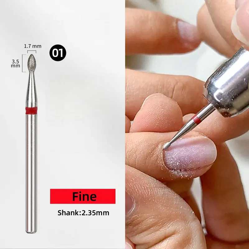 مجموعة رؤوس أظافر ماسية مكونة من 3 قطع أدوات تلميع الأظافر، لقمة ثقب أظافر ماسية رفيعة جدًا ومزيل باديكير لجل الأكريليك #4