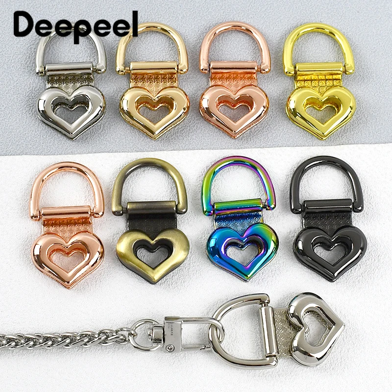 2/4 pezzi Deepeel 19mm D anello cuore in metallo borsa clip laterale fibbie gancio chiusura borse cinghia maniglia collegare fibbia accessori fai da