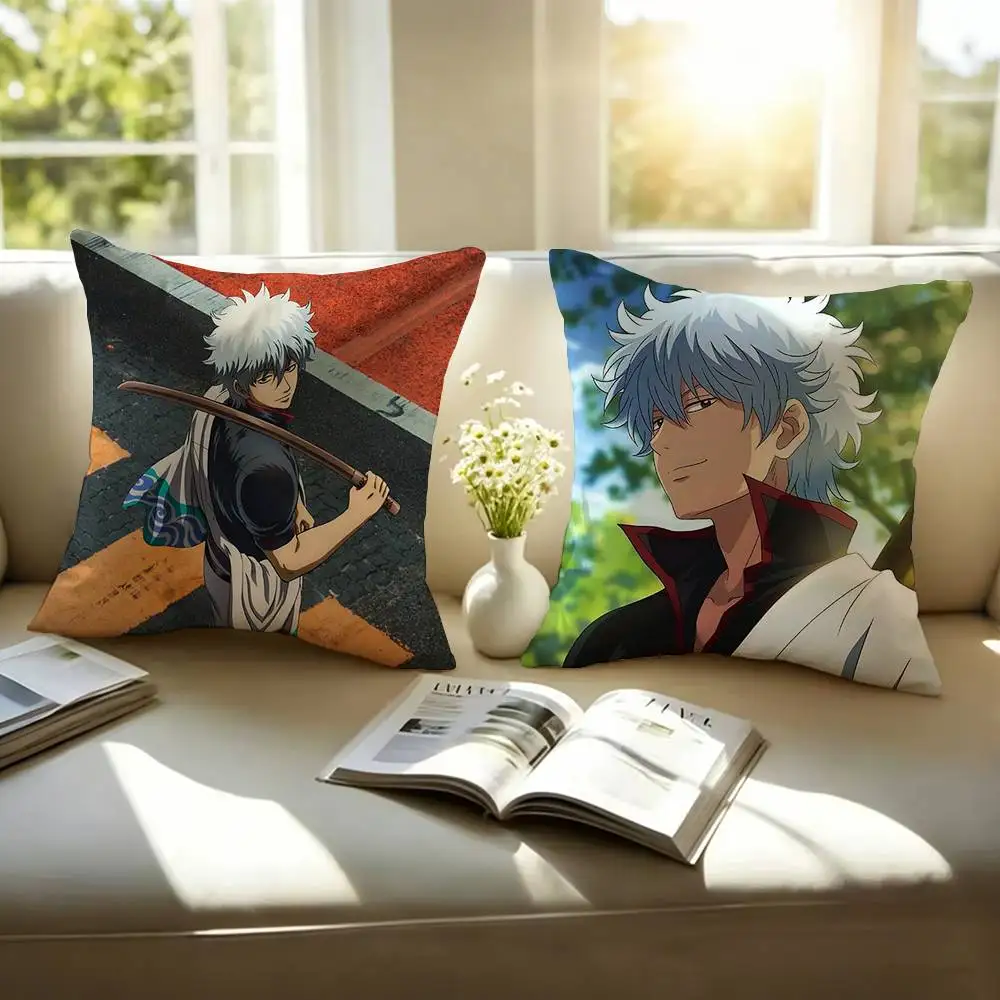 Hot Anime G-Gintama-a Pillow Case Square Double-Sided Sofa Cushion Cover Bedroom Bedside Pillow