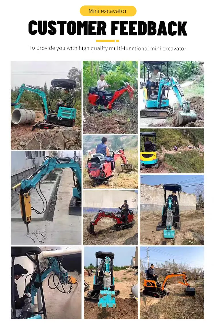 Der kleine Bagger von Power Factory wiegt 2 bis 3 Tonnen und wird für Garten- und Landwirtschaftsarbeiten auf verschiedenen Terrains eingesetzt. – Detail 9