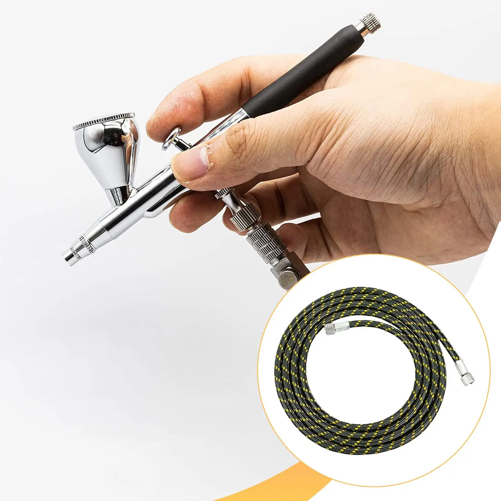 Universal Nylon Rubber Brush Hose 1 to 1 Inch Threaded Quick Release for Air Compressor Paint Kit