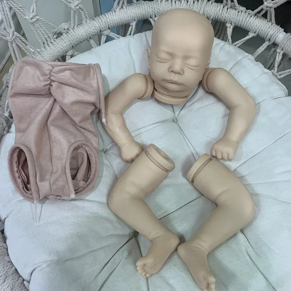 19Inch Reborn Kit Kai Newborn Baby Unpainted Fresh Color Doll Parts with Cloth Body Kit Bebé Reborn Drop Shipping Reborn