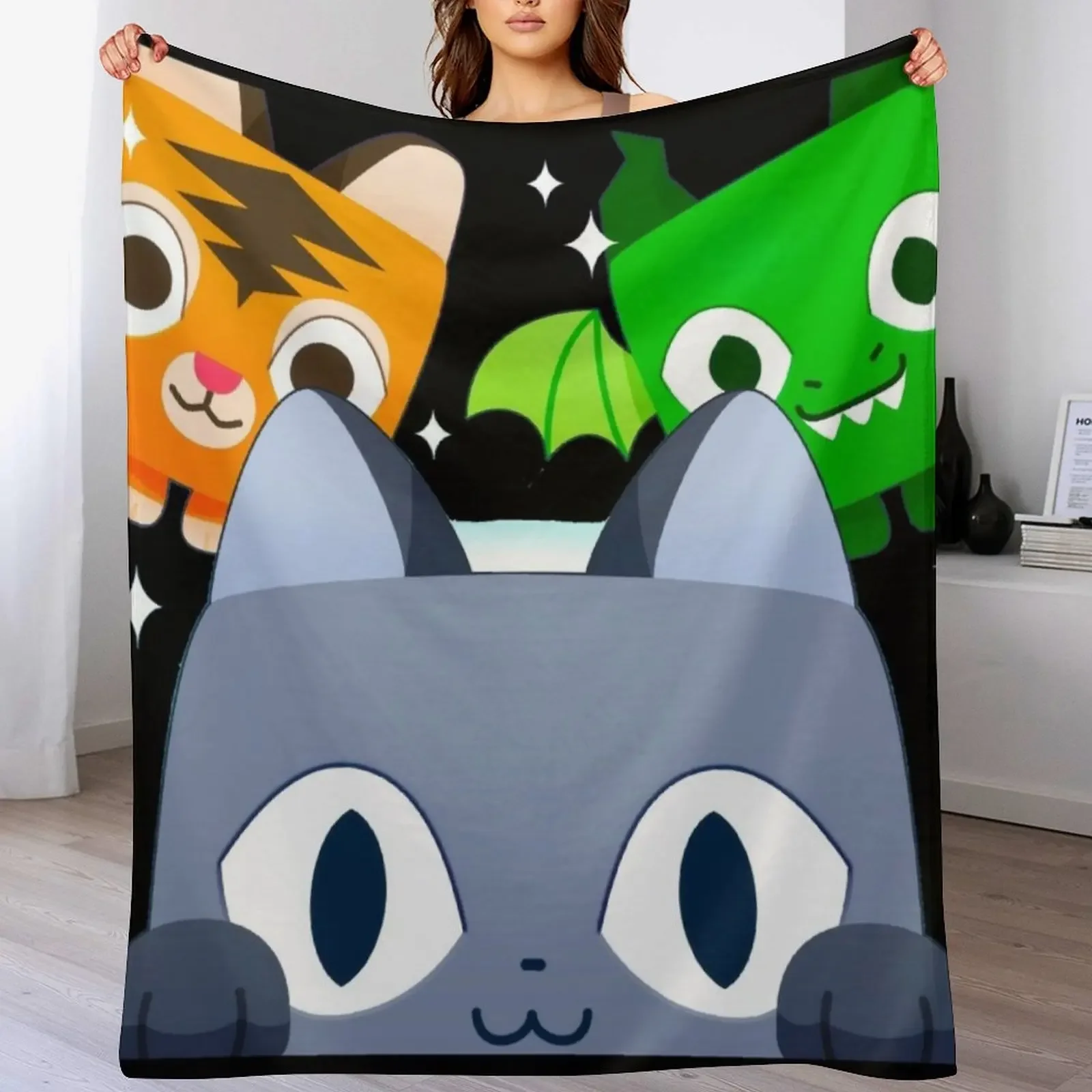 

pet simulator x Throw Blanket decorative Designers Decorative Sofas Luxury Blankets