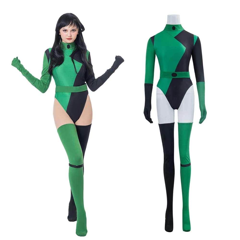 

Anime Shego Cosplay Costume Women's Sexy Elastic Bodysuit Suits Halloween Carnival Roleplay Jumpsuit Outfits