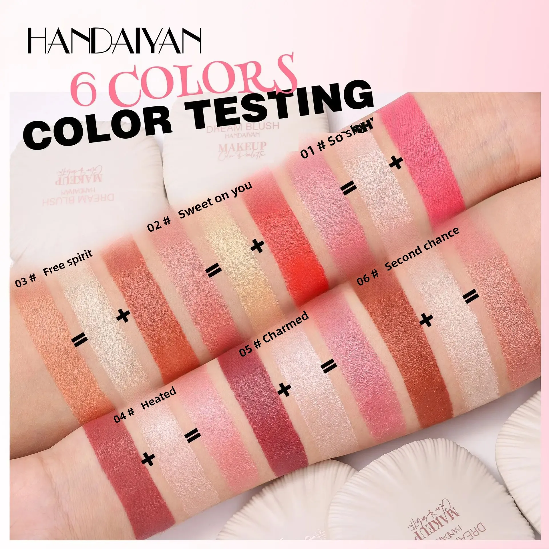 2 In 1 드림 하이라이트 블러쉬 듀오 컬러 팔레트 자연스럽고 건강한 룩 글로우 페이스 컨투어 루미너스 피니시 오래 지속되는 하이라이트