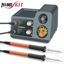 T12 Soldering Station OLED Dual Handle Digital Adjustment Auto Sleep Micro Electronic Cellphone Repair Welding Tools