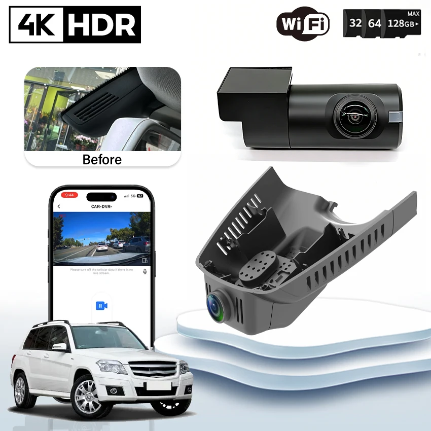 

Видеорегистратор 4K 2160P для Mercedes-Benz GLK Class X204 GLK200 GLK220 GLK250 GLK260 GLK300 GLK350, Plug and Play