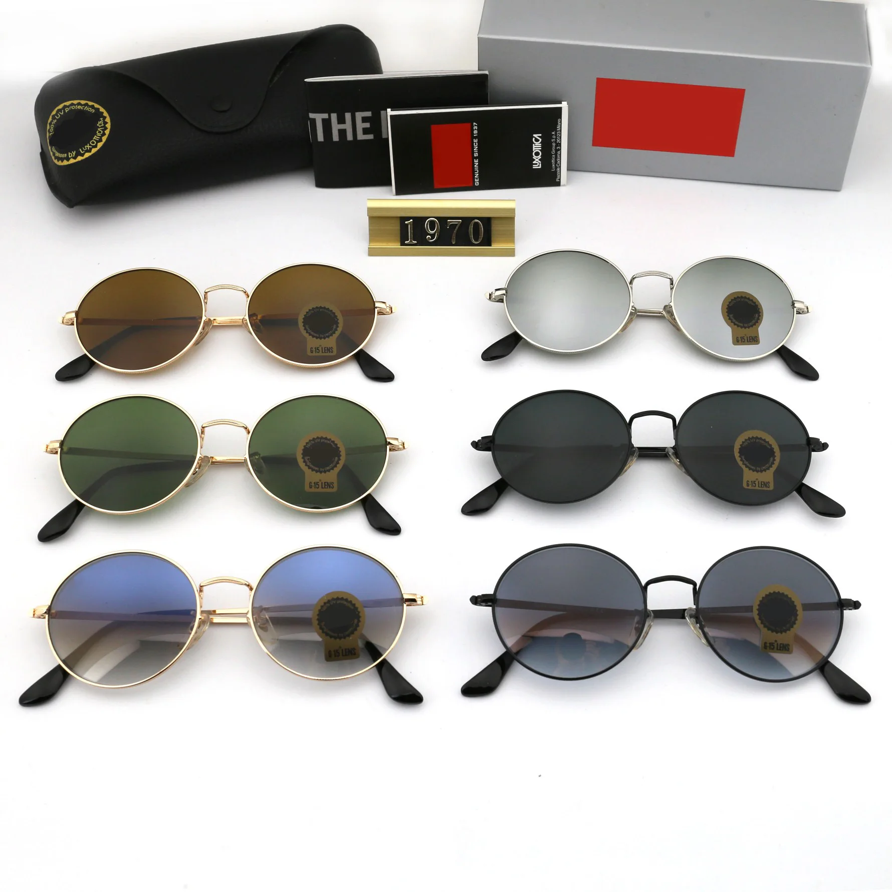 2024 New RB Trendy Round Frame Fashion Men's and Women's Sunglasses Gradient Color Lens Anti Strong Light