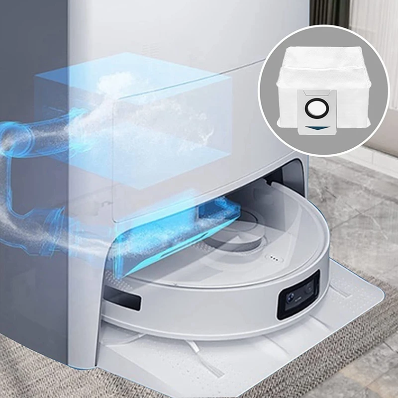 Sac à poussière pour Ecovacs Deebot bronchOmni, accessoires d'aspirateur de grande capacité avec brosse à poussière pour station d'aspiration Deebot