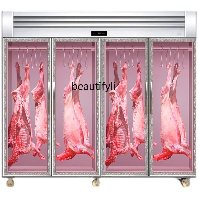 

Y Commercial hanging meat fresh-keeping cabinet Vertical refrigerated freezer Beef and mutton acid discharge display cabinet