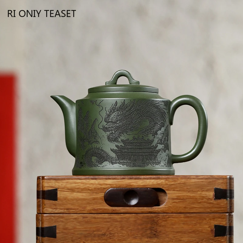

280ml Yixing Purple Clay Teapot Hand-carved Dragon Pattern Kettle Famous Handmade Chinese Zisha Tea Pot Household Tea Set
