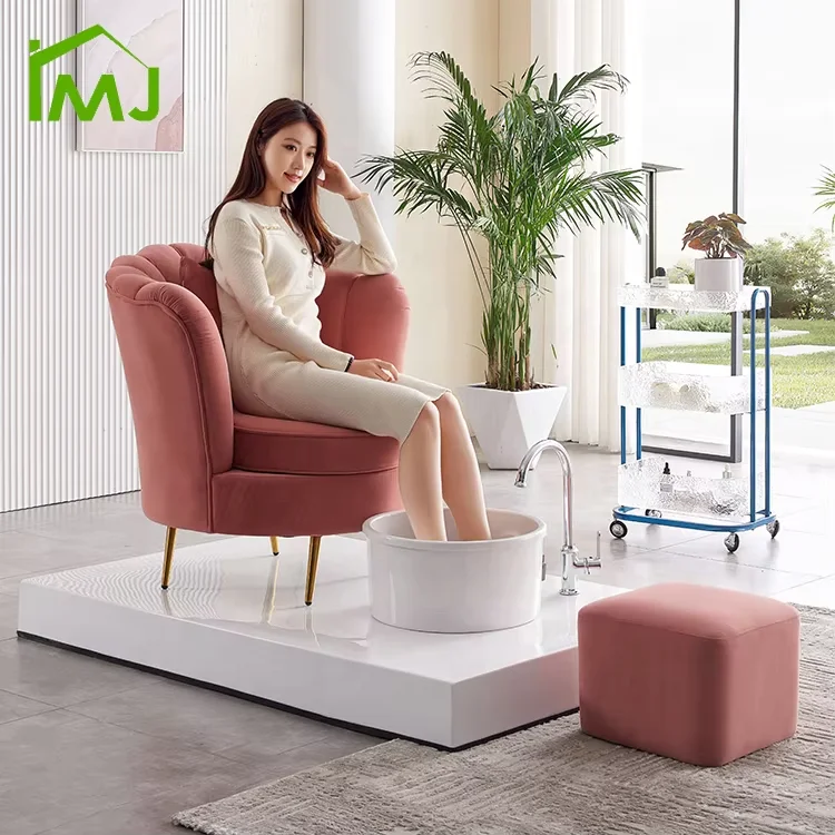 

Beauty Nail Salon Whirlpool Discharge Pump Foot Bath Chair Spa Massage pink Pedicure Chair
