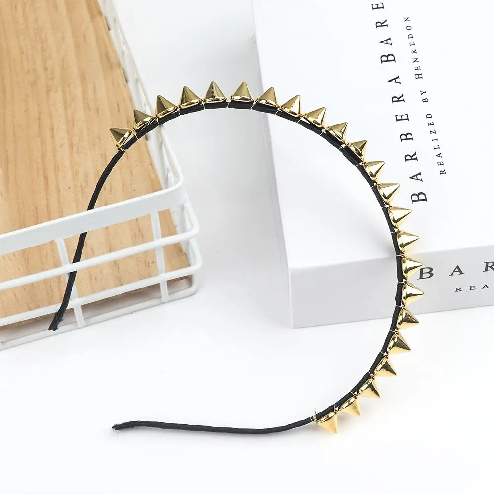 

Charismatic Punk Cool Gift Rock Women Bow Party Studded Metal Hair Clips Hair Band Rivets Headband