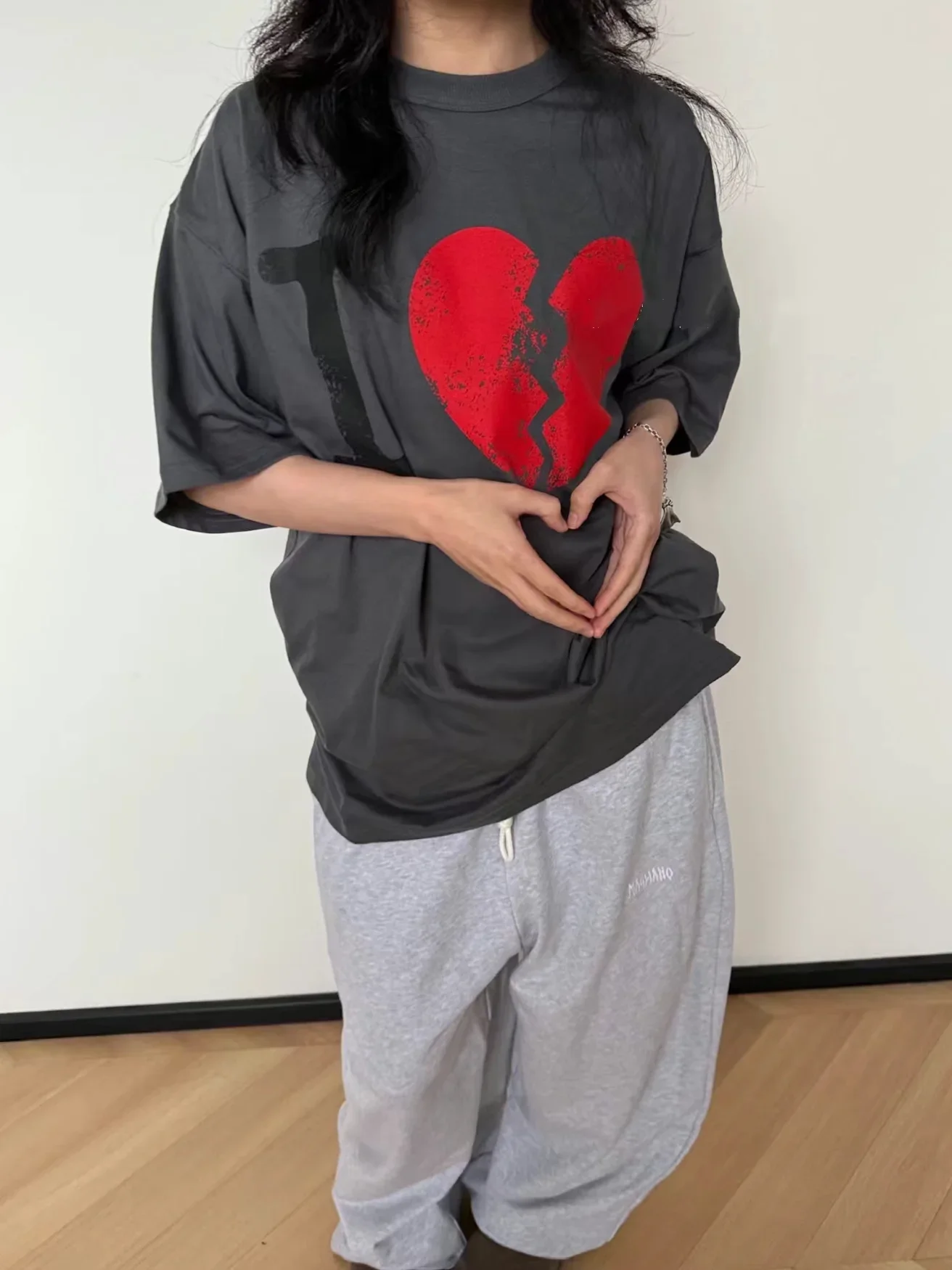 

Magliano25ss I Suffer Broken Love Print Deconstruction Crew Neck T-Shirt