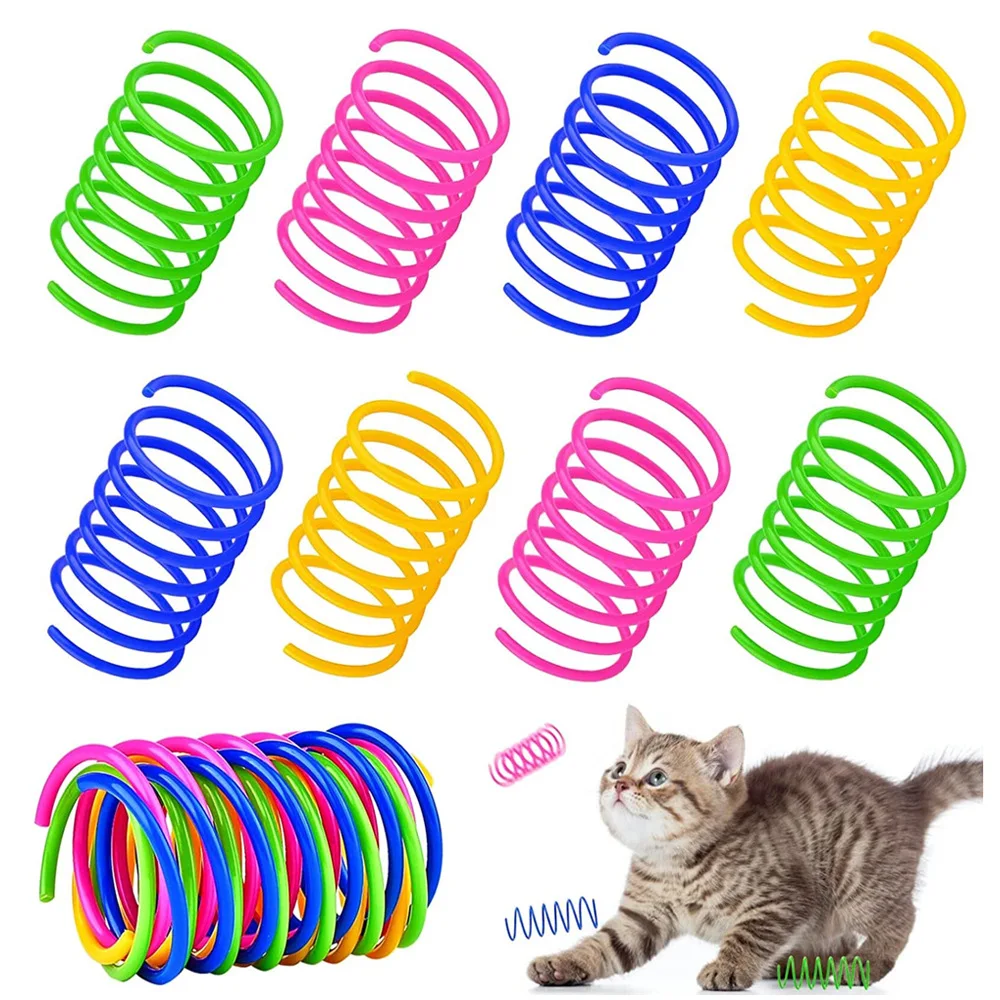 4Pcs Colorful Spring Cat Toys, Interactive Pet Toy for Self-Entertainment, Pet Supplies