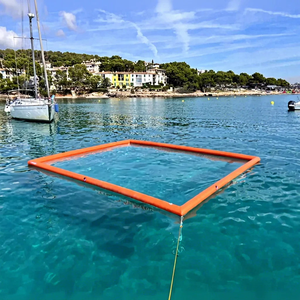 Durable Drop Stitch Portable Floating Ocean Sea Swimming Yacht Pool Inflatable Sea Pool With Anti Jellyfish Net
