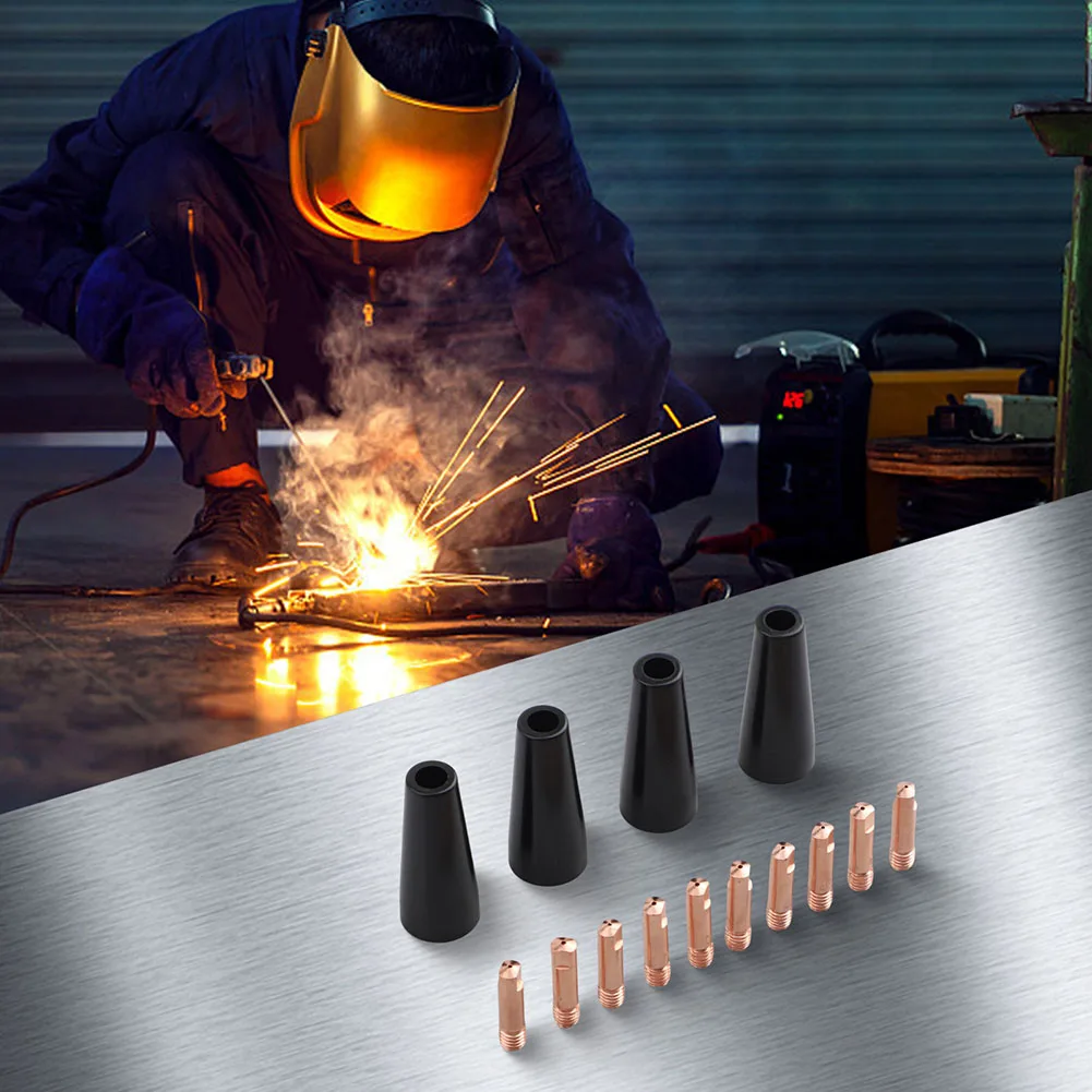 For 14AK Torch Copper Conductive Tips Flux Core Kit Home Welding 0.035 0.9mm Copper Conductive Tips Set Welding Tools
