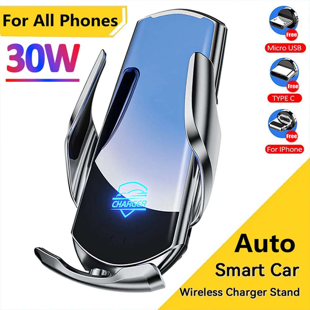 Automatic 30W Car Wireless Charger Magnetic Air Vent Car Phone Holder Stand for iPhone 14 13 12 Xiaomi Samsung Fast Car Charging