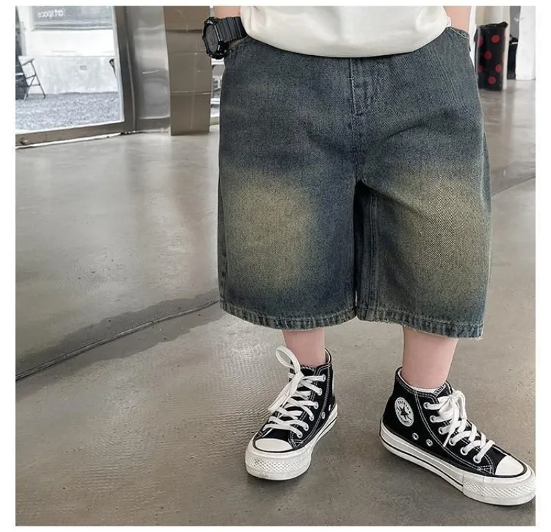 1-10 Jahre Jungen-Jeansshorts RAISE, lockere Sommer-Kindershorts mit elastischem Bund, lässige Shorts für Kleinkinder und Babys, Jungen-Jeansshorts – Detail 13