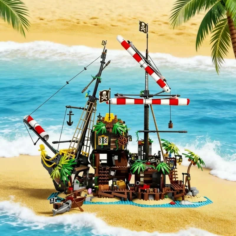 

2545 деталей, конструктор «Пираты Бассейна Барракуда», совместимый с 21322, подарки на день рождения и Рождество для детей, В НАЛИЧИИ