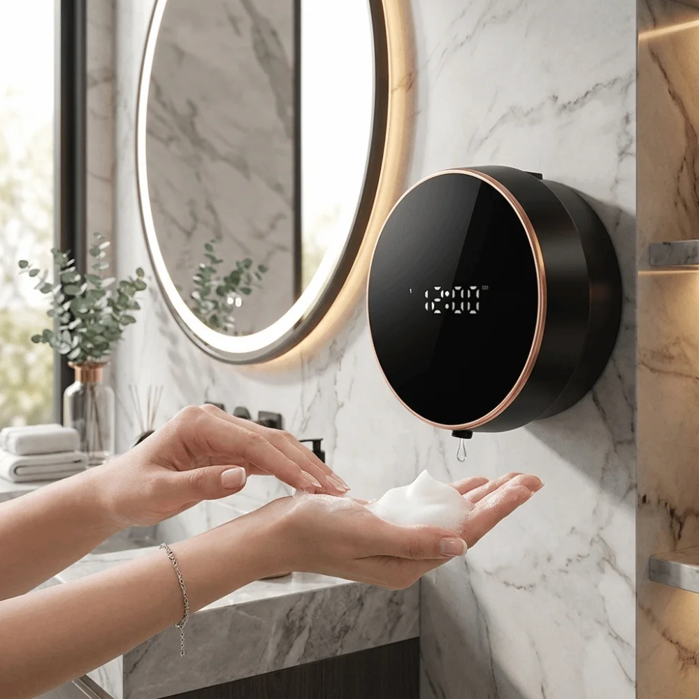 Wall-Mounted Automatic Soap Dispenser Type-C Rechargeable IPX5 Waterproof Smart Soap Dispenser Infrared Sensor 300ml Capacity