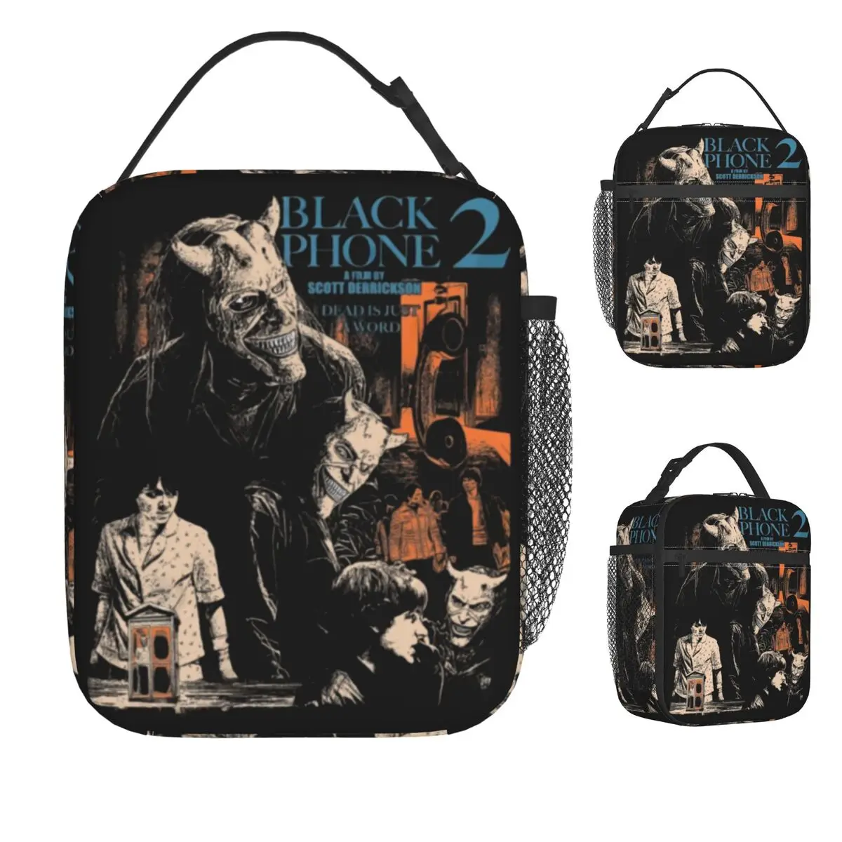 

2025 Black Phone 2 Movies Poster Lunch Bag Aesthetic Lunch Box Beach Portable Zipper Tote Food Bags Custom Cooler Bag