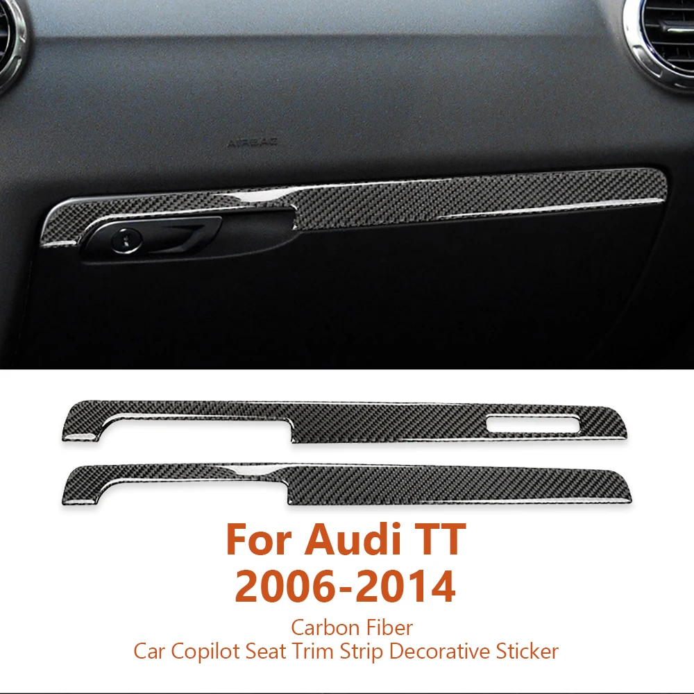 

For Audi TT 8n 8J MK123 TTRS 2006-2014 Carbon Fiber Car Copilot Seat Trim Strip Decorative Stickers Auto Interior Accesorios