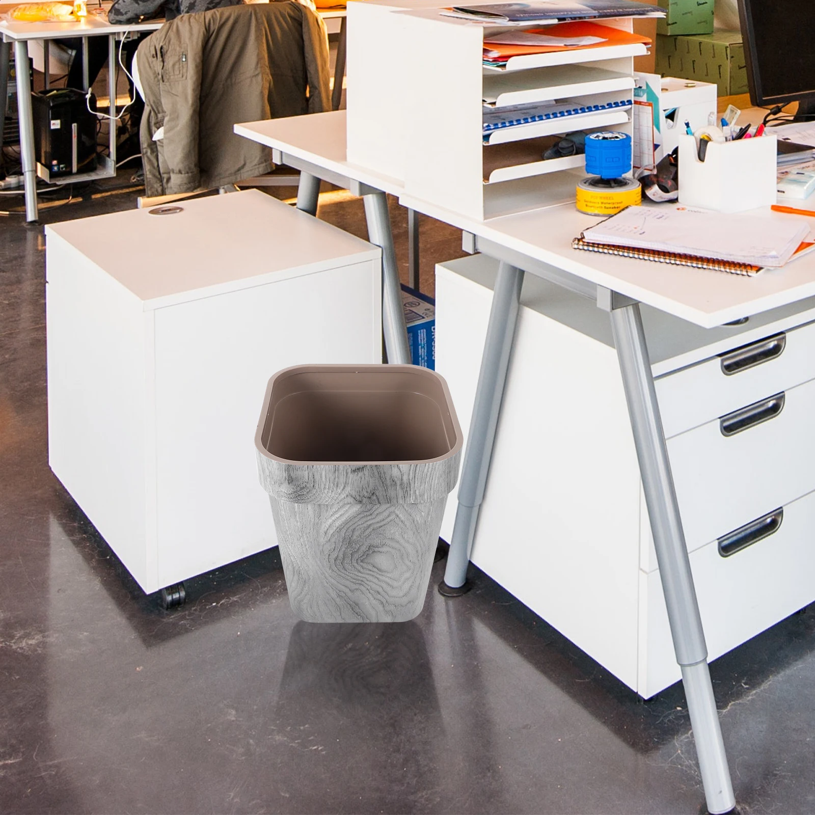 

Mini Solid Wood Trash Can Office Round Basket Bedroom Kitchen Pp Environmental Protection Material Retro