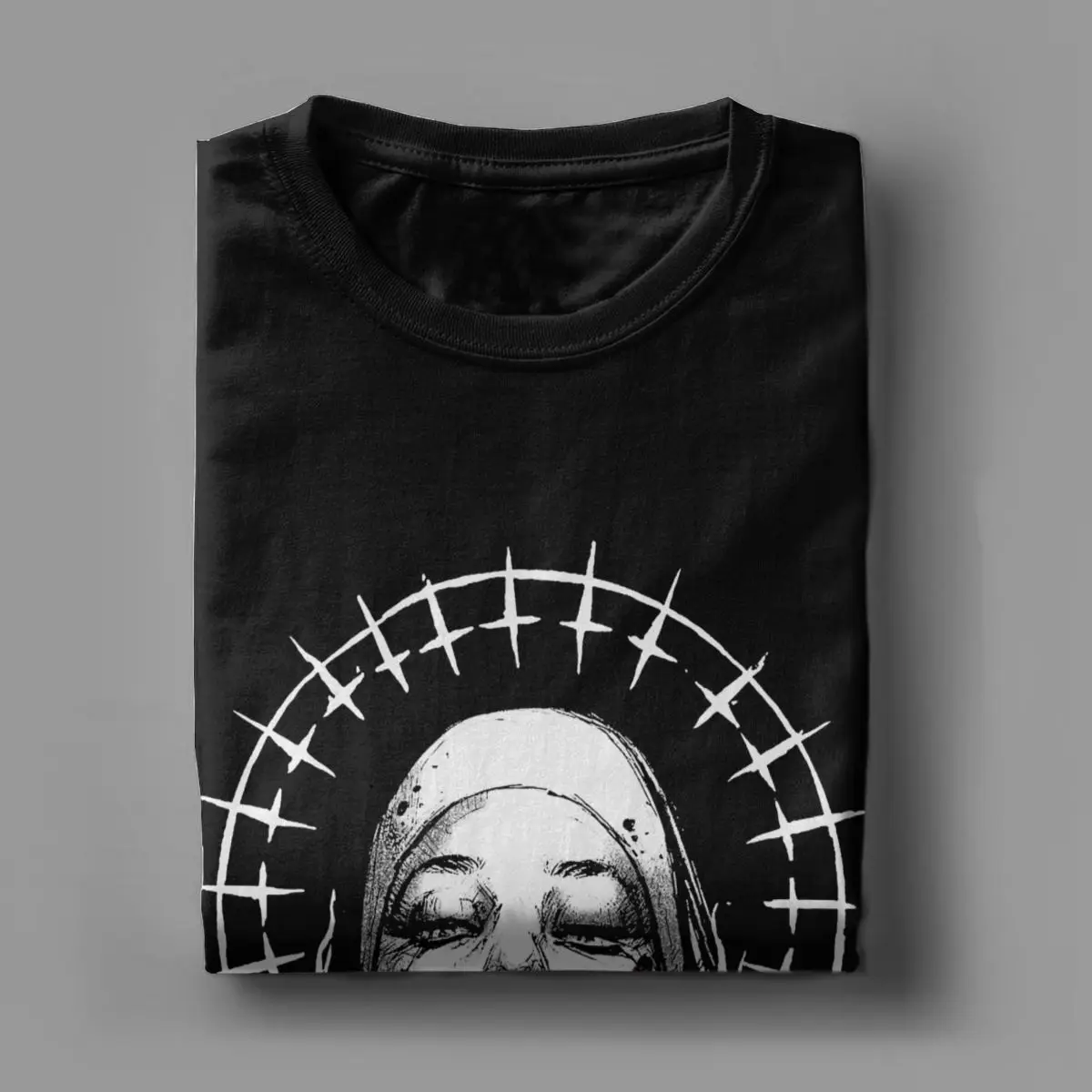 Satanic Bad Nun T-Shirt Men Casual Cotton Tee Shirt Round Neck Short Sleeve T Shirt Gift Clothes