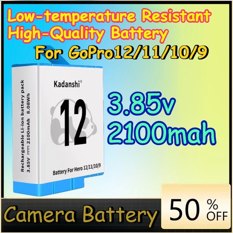 

3.85v 2100mah Low-temperature Resistant High-Quality Battery for GoPro12/11/10/9 Camera Battery