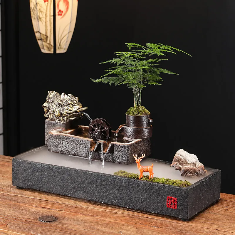 LMM circulation water generation wealth desktop decoration ornament creative home living room office feng shui wheel