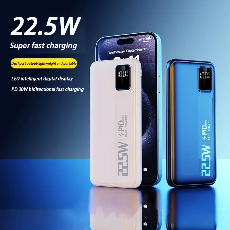 2025 NEW 200000mAh High Capacity Power Bank 22.5W Fast Charging Powerbank Portable Battery Charger for IPhone Samsung Huawei