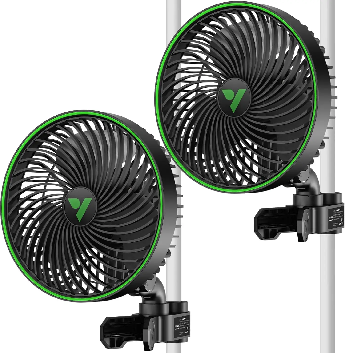 

6-inch Clip Fan with Smart Control, Powerful Oscillation, IP54 Weatherproof for Hydroponics Cooling