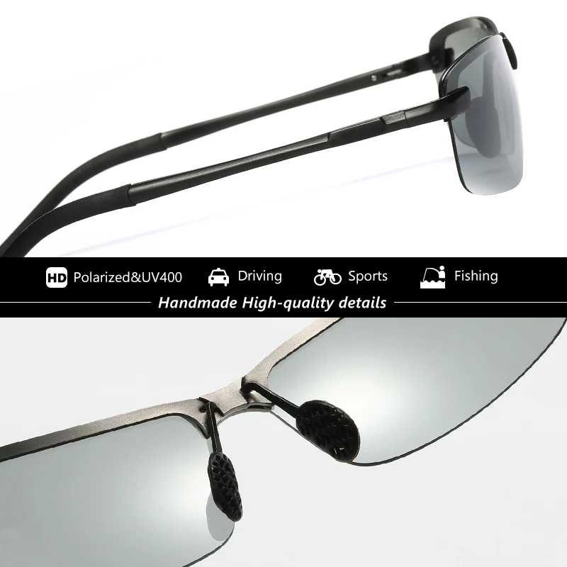 Occhiali da sole da pesca fotocromatici uomo occhiali da camaleonte polarizzati occhiali da sole maschili visione notturna occhiali da guida Gafas uomo