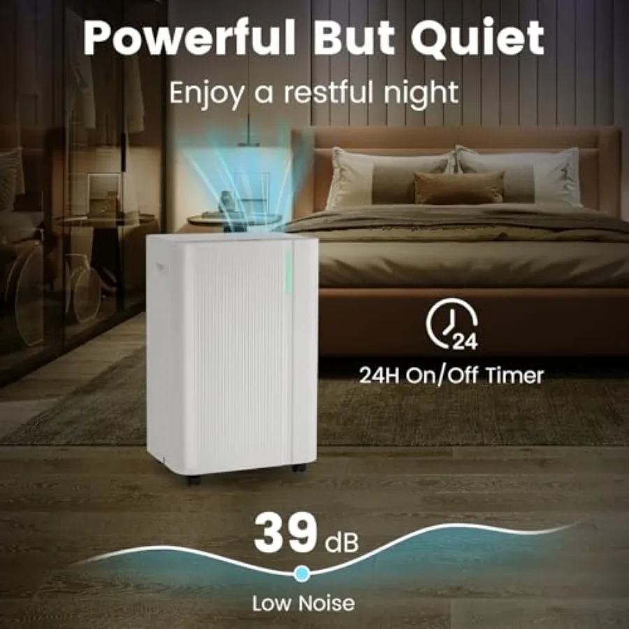 مزيل الرطوبة 4500 قدم مربع للمنزل والمساحات الكبيرة: سعة 54 لتر مثالية لطابق السفلي في الحمام وغرفة النوم مع استنزاف مستمر