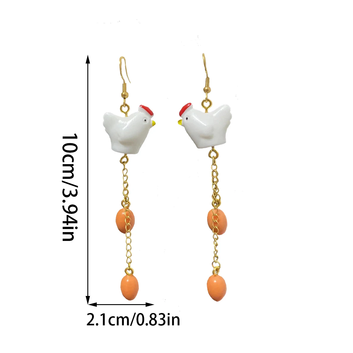 أقراط بيض الدجاج الخاصة ، راتنج ثلاثي الأبعاد ، مثير ، زوج واحد